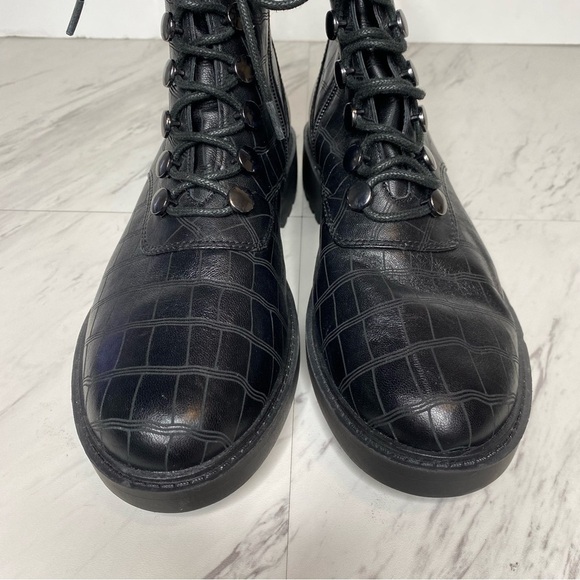 New! Paolo Trinity Black Crocodile Lace Up Bootie 8 1/2 M - Picture 10 of 14
